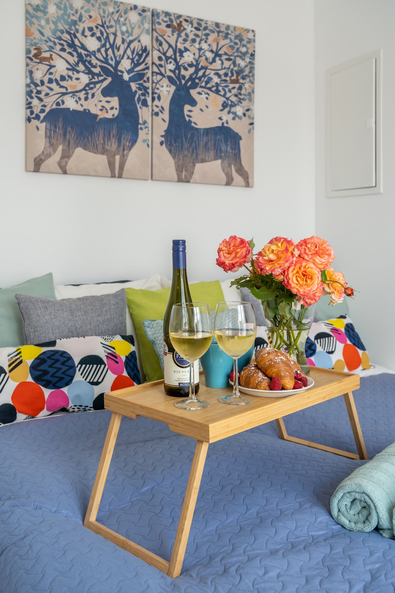 cozy bedroom with soft lighting and modern décor at Tomātu 4 short-term rental