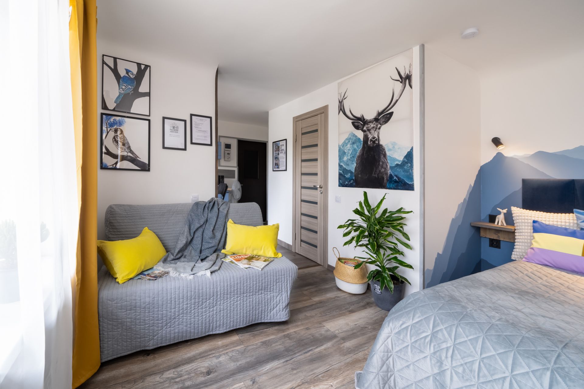 Beautiful modern short-term apartment at Garden Apartments Riga with contemporary design
